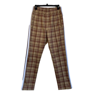 URBAN OUTFITTERS Women's Drawstring Waist Plaid Athletic Jogger Pants Zip Pocket